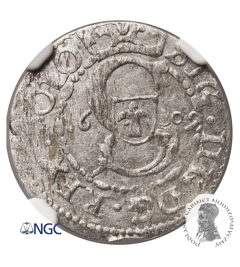 Poland, Zygmunt III Waza 1587-1632. Shilling 1609, Riga mint - NGC MS 62