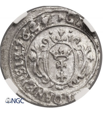 Polska, Zygmunt III Waza 1587-1632. Grosz 1627, Gdańsk - NGC MS 62