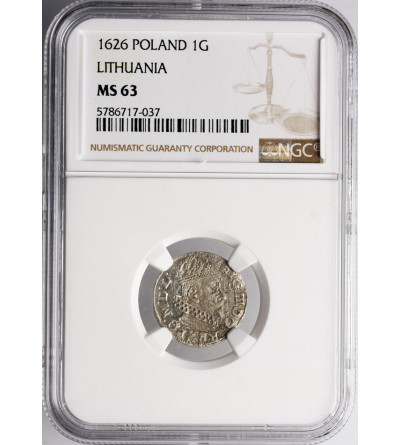 Poland / Lithuania, Zygmunt III Waza 1587-1632. Grosz (Groschen) 1626, Wilno (Vilnius) mint - NGC MS 63