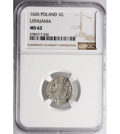 Poland / Lithuania, Zygmunt III Waza 1587-1632. Grosz (Groschen) 1626, Wilno (Vilnius) mint - NGC MS 62