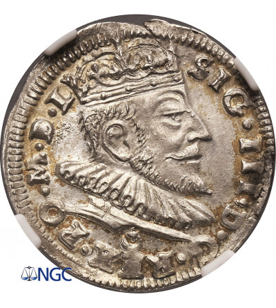 Poland / Lithuania. Sigismund III Vasa. Trojak (3 Groschen) 1590, Vilnius mint (arms Leliwa) - NGC MS 63