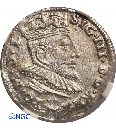 Poland / Lithuania. Sigismund III Vasa. Trojak (3 Groschen) 1590, Vilnius mint (arms Chalecki) - NGC MS 62