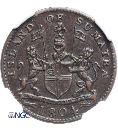 Netherlands East Indies, Keping AH 1219 / 1804 AD, Sumatra (Singapore Merchants) NGC AU 55 BN