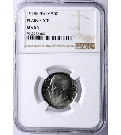 Italy, 50 Centesimi 1925 R, Roma - NGC MS 65