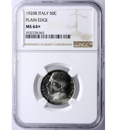 Włochy, 50 Centesimi 1920 R, Rzym - NGC MS 64+