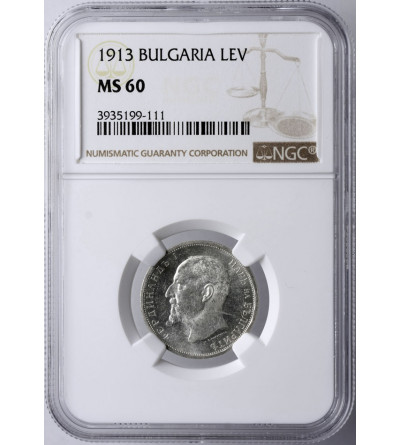 Bułgaria, 1 Lev 1913, Ferdinand I - NGC MS 60