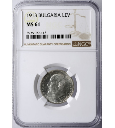 Bulgaria, 1 Lev 1913, Ferdinand I - NGC MS 61