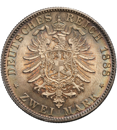 Germany - Württemberg, 2 Mark 1888 F, Karl 1874-1891