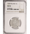 Poland, Zygmunt I Stary 1506-1548. Grosz (Groschen / Penny) 1528, Krakow mint - NGC AU 53