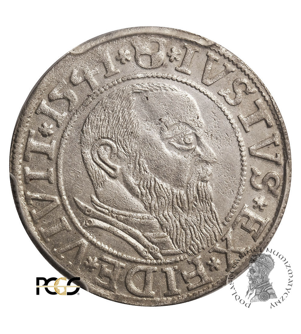Prusy Książęce, Albrecht Hohenzollern 1525-1568. Grosz 1541, Królewiec - PCGS AU Details