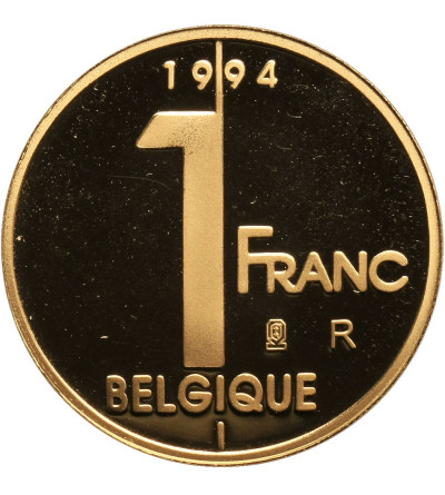 Belgia, 1 frank 1994 R, BELGIQUE - medalowe, oficjalne nowe bicie - Proof