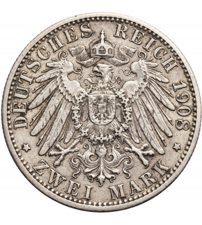 Germany,  Würtemberg. 5 Mark 1908 F, Wilhelm II