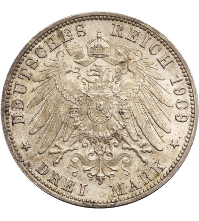 Germany, Würtemberg. 3 Mark 1909 F, Wilhelm II