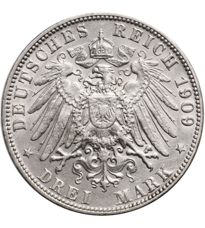 Germany, Hamburg. 3 Mark 1909 J