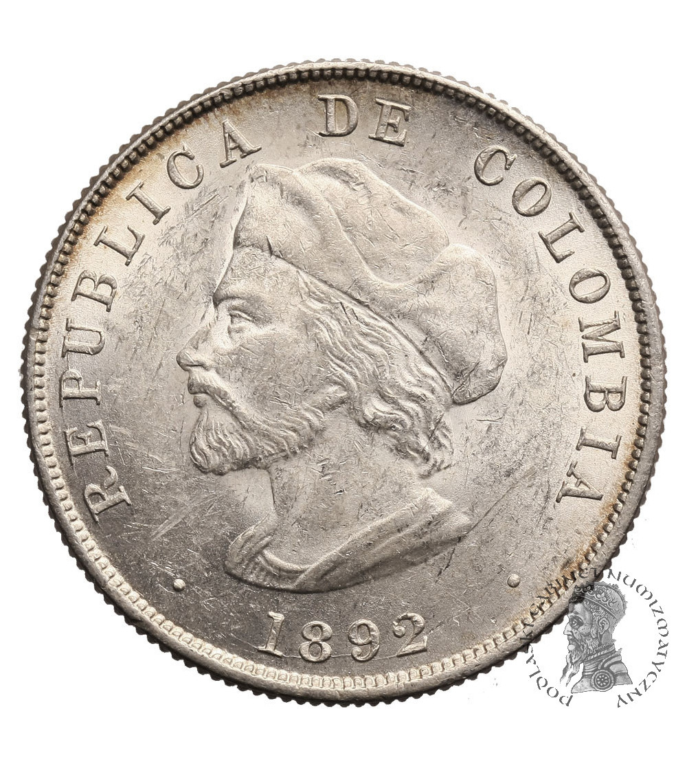 Colombia, 50 Centavos 1892, 400th Anniversary of Columbu's Discavery of America
