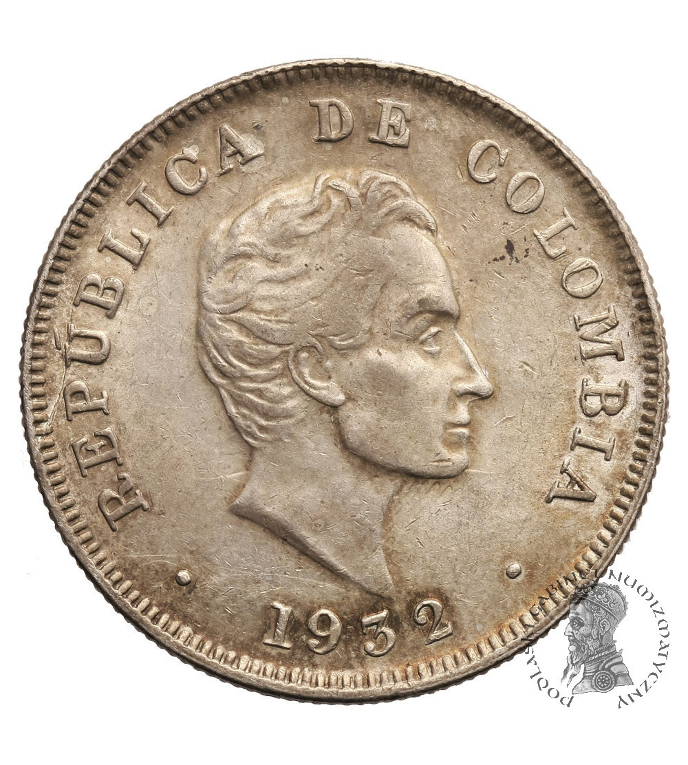 Kolumbia, 50 Centavos 1932 B, Simon Bolivar