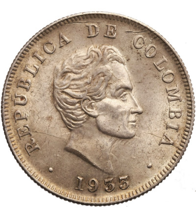 Colombia, 50 Centavos 1933 B, Simon Bolivar