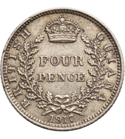 British Guyana. 4 Pence 1917, George V