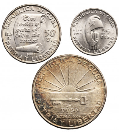 Cuba. Set 25, 50 Centavos 1 Peso 1953, Centennial - Birth Jose Marti