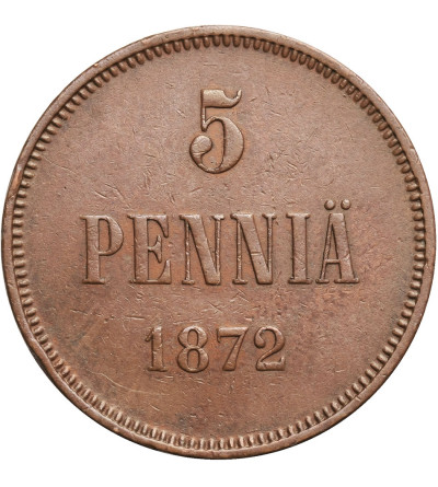 Finlandia - okupacja rosyjska. 5 Pennia 1872, Aleksander II 1854-1881