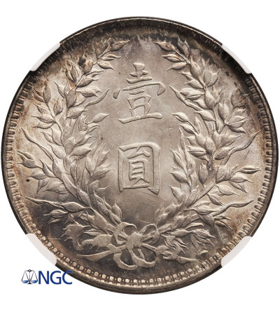 China, Republic. Dollar Year 10 (1921), Yuan Shih Kai Dollar - NGC MS 63