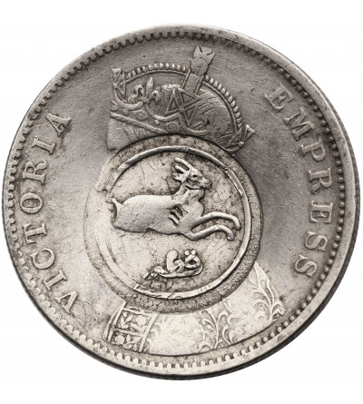 India British. Rupee 1882 (b), Victoria - contemark, zodiac (Capricorn)?