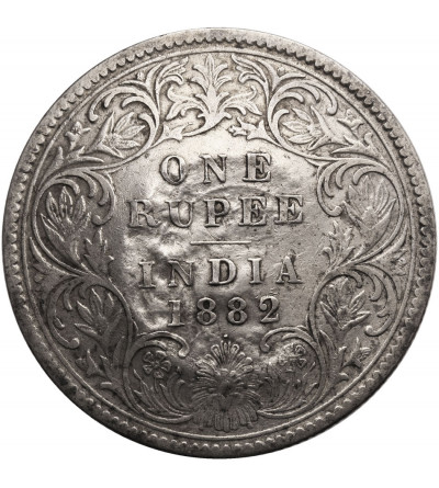 Indie Brytyjskie, 1 rupia 1882 (b), Wiktoria - kontramarka, zodiak (koziorożec)?