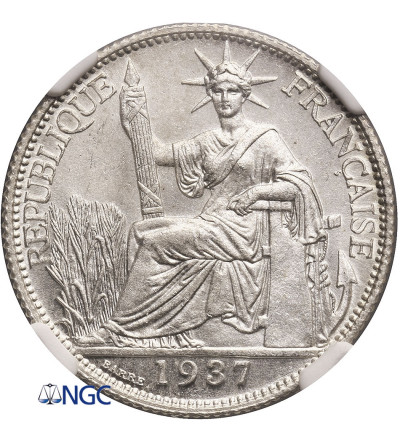Indochiny Francuskie. 20 centów 1937 - NGC MS 63