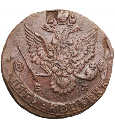 Rosja, 5 kopiejek 1782 EM, Jekaterinburg, Katarzyna II 1762-1796