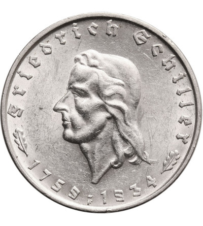 Niemcy, III Rzesza. 2 marki 1934 F, Friedrich von Schiller