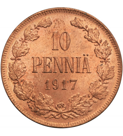 Finland (Civil war) 10 Pennia 1917, Eagle without crown (Kerenski Issue)