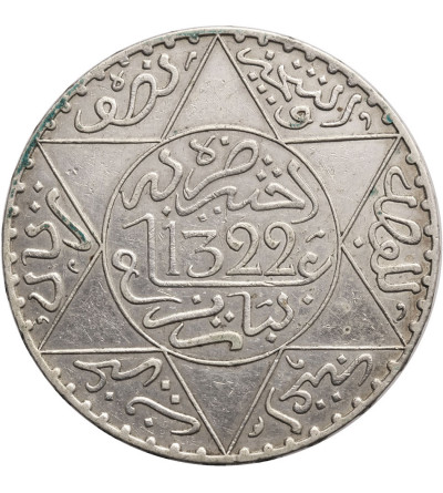Maroko, 1/2 Rial (5 Dirhams) AH 1322 / 1904 AD, Pa (Paryż), Abd al-Aziz