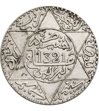 Maroko, 1/4 Rial (2-1/2 Dirhams) AH 1321 / 1903 AD, Be, Abd al-Aziz