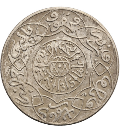 Morocco, 2-1/2 Dirhams AH 1315 / 1897 AH, Pa (Paris), Abd al-Aziz 1894-1908 AD