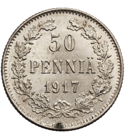 Finland, (Civil war). 50 Pennia 1917, Eagle without crown (Kerenski Issue)