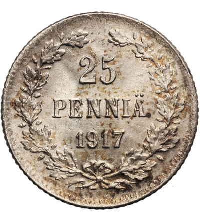 Finlandia, (okupacja rosyjska). 25 Pennia 1917 S, Mikołaj II 1894-1917