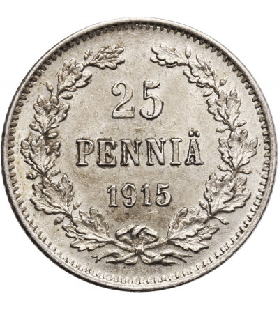 Finlandia, (okupacja rosyjska). 25 Pennia 1915 S, Mikołaj II 1894-1917