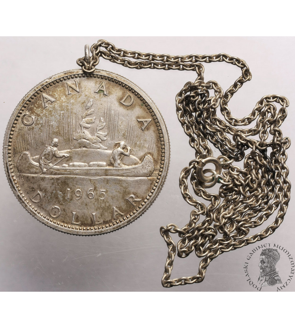 Kanada. Wisiorek z dolarem 1965, królowa Elżbieta II