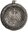 Biżuteria numizmatyczna, Niemcy. Srebrny wisior z monetą, 3 marki 1909 F, Wirtembergia - Wilhelm II
