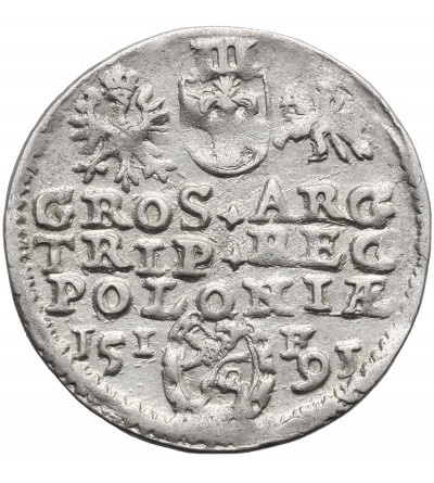 Poland, Zygmunt III Waza 1587-1632. Trojak (3 Groschen) 1591 IF, Olkusz mint