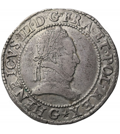 Poland / France. Henri III Walezy 1573-1575-1589. Franc (Franc au col plat) 1578 G, Poittiers mint
