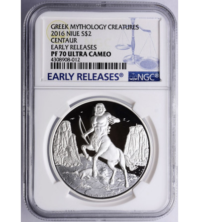 Niue, 2 dolary 2016, Mitologia Grecka - Centaur (1 Oz Ag 999) - NGC PF 70 Ultra Cameo