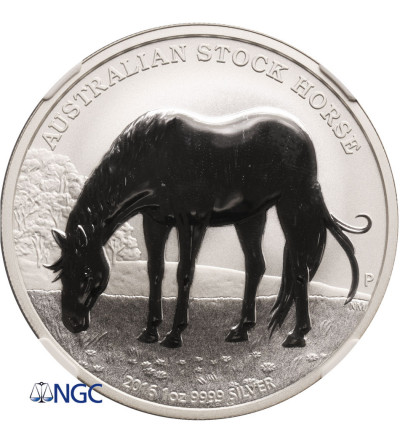 Australia, Dollar 2016 P, Australian stock horse - NGC MS 70 (Exclusive Australia Label)