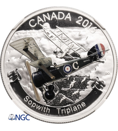 Kanada, 20 dolarów 2016, Samoloty I Wojny Swiatowej, Sopwith Tripane - NGC PF 69 Ultra Cameo