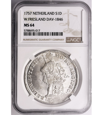 Netherlands. Thaler (Zilveren Dukaat) 1757, West Friesland - NGC MS 64