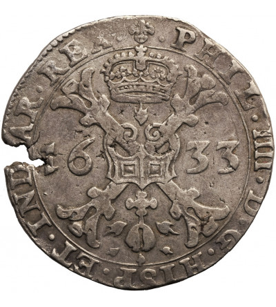 Niderlandy Hiszpańskie, Brabancja (Belgia). Talar (Patagon) 1633, Bruksela, Filip IV 1621-1665