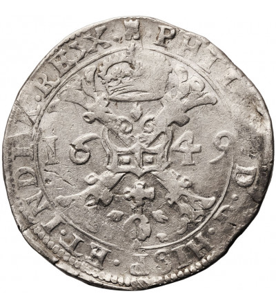 Niderlandy Hiszpańskie. Talar (Patagon) 1649, mennica Tournai (Doornik), Filip IV 1621-1665