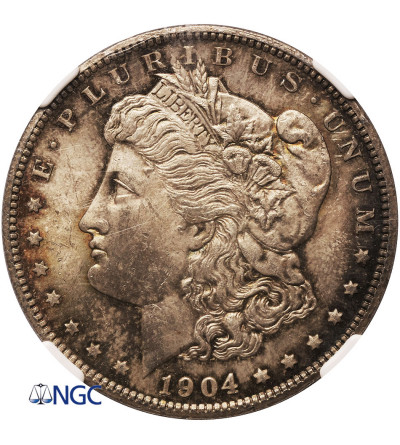 USA. Morgan Dolar 1904 O, Nowy Orlean - NGC MS 63 (patyna!!!)