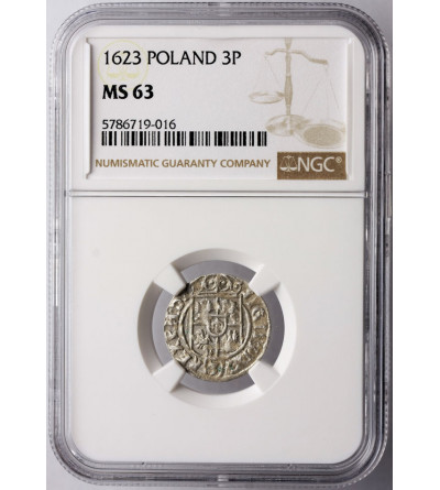 Polska, Zygmunt III Waza 1587-1632. Półtorak koronny 1623, Bydgoszcz - NGC MS 63