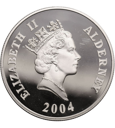 Alderney, 5 funtów (5 Pounds) 2004, Złoty Wiek Kolei Parowych, wiadukt kolejowy - Proof